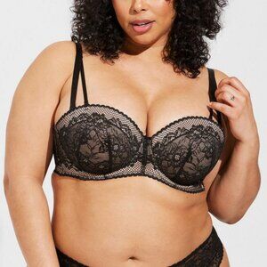 Torrid Strapless Push-Up Fleur Lace Plus Size Bra 42DDD